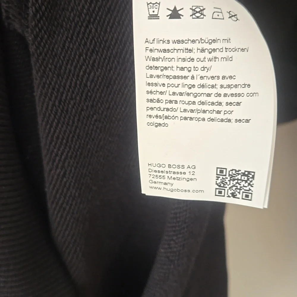 Hugo Boss Black Hooded Mend Sweatshirt Hoodie Unisex SZ S - Picture 6 of 9